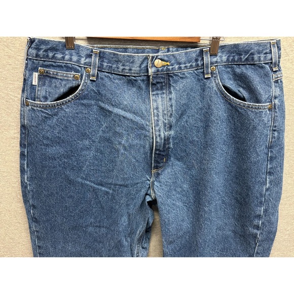 Carhartt Straight Leg Traditional Fit Jeans Mens Blue Casual Workwear 42x32 - Picture 4 of 7